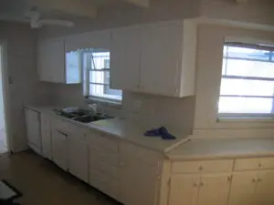 Before photo of a 1940s bungalow kitchen