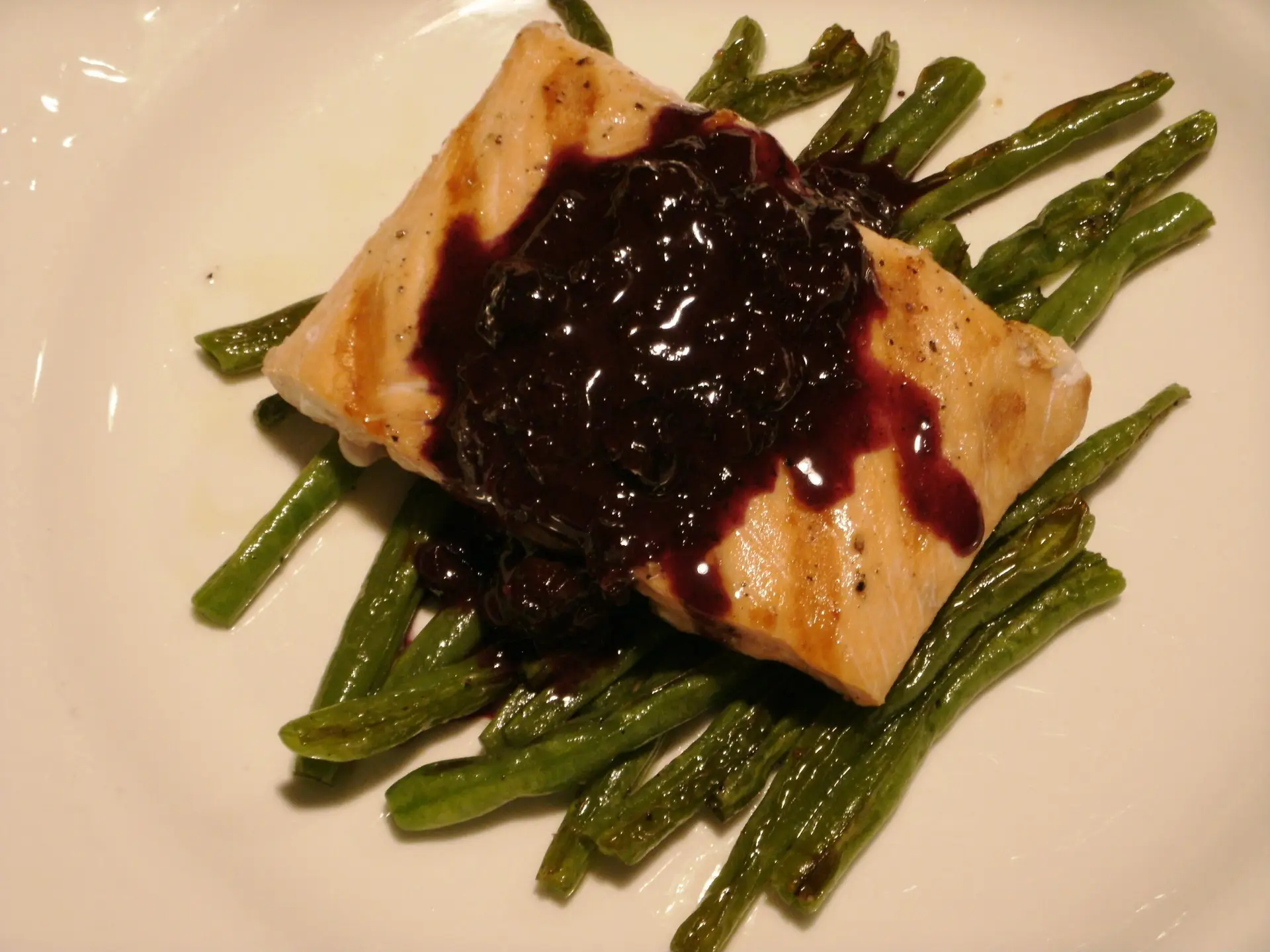 Grilled Salmon with Blueberry Dijon Sauce