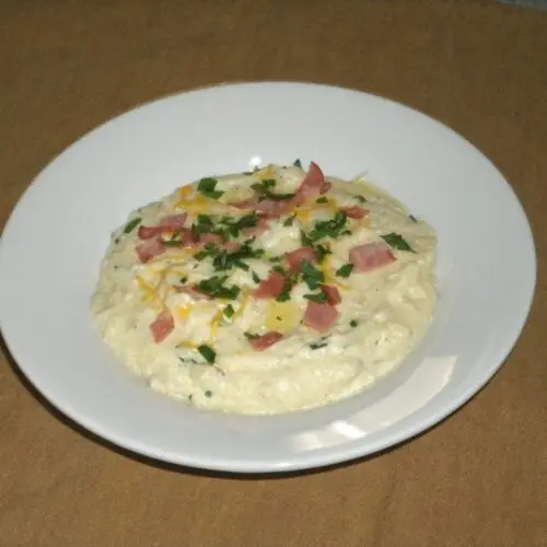 Three Cheese Grits Soufflé