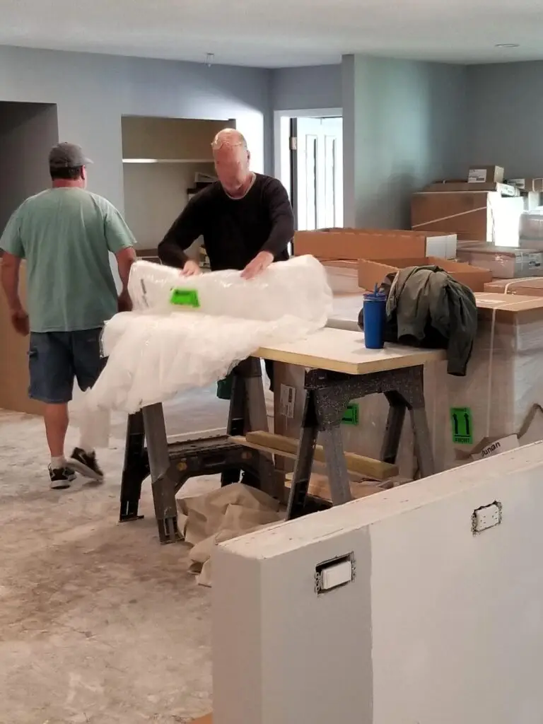 A professional kitchen remodeling team who will need room to work