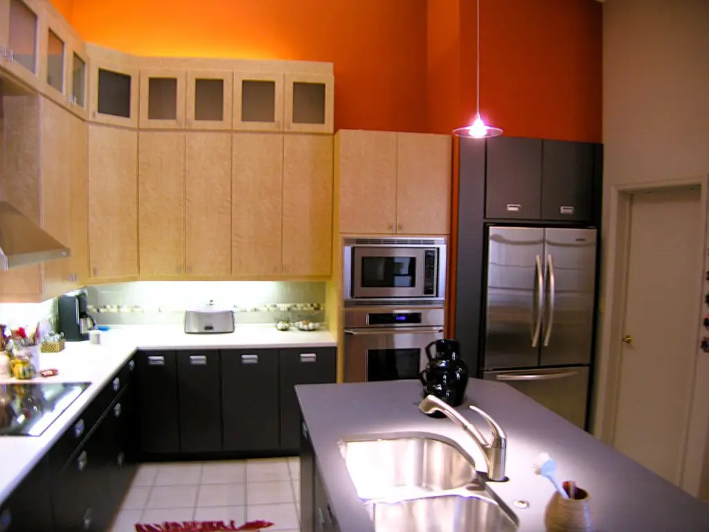 Kitchen island with honed Caesarstone Concrete quartz and integrated sink