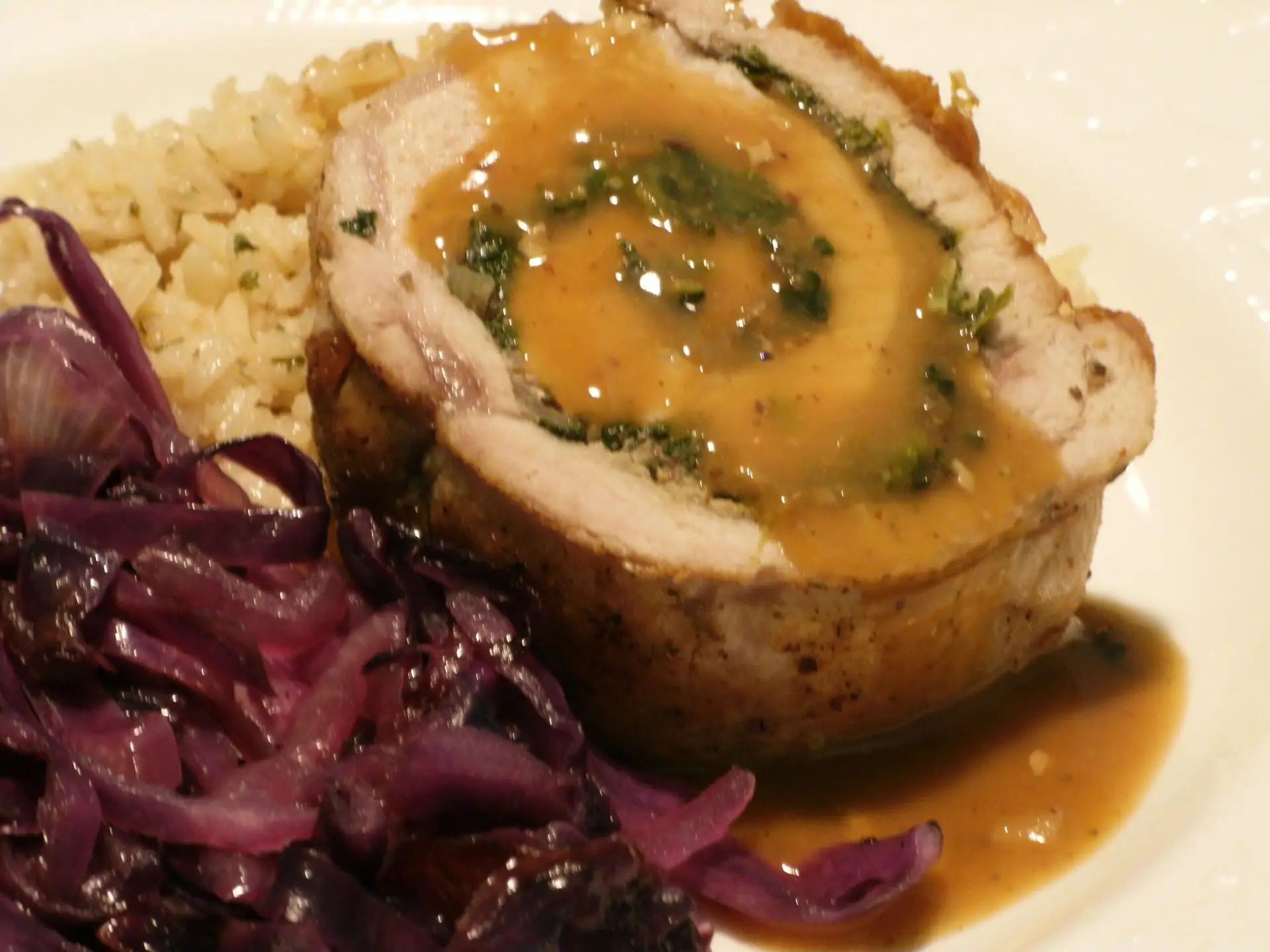 Mushroom and Spinach Stuffed Pork Loin