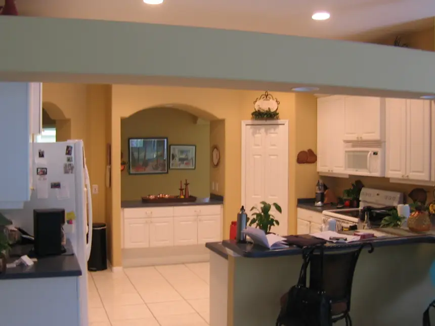 Surviving a kitchen remodel can be stress free with a few preparations such as the ones taken in this photo of a kitchen remodel before starting