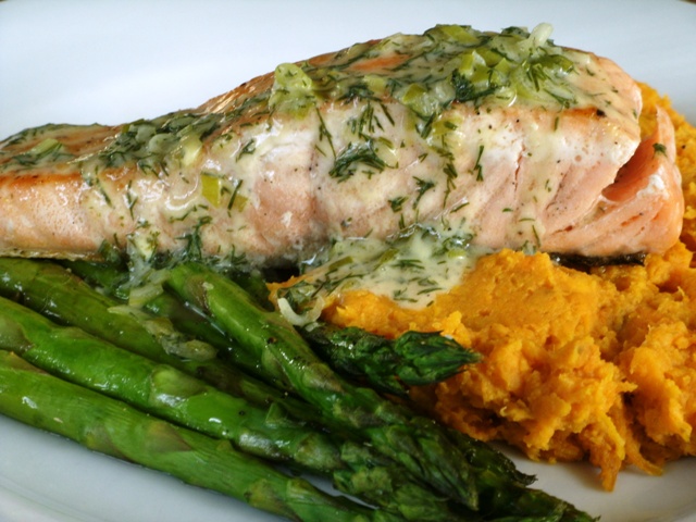 Be Prepared: Pan Seared Salmon with Orange Dill Reduction