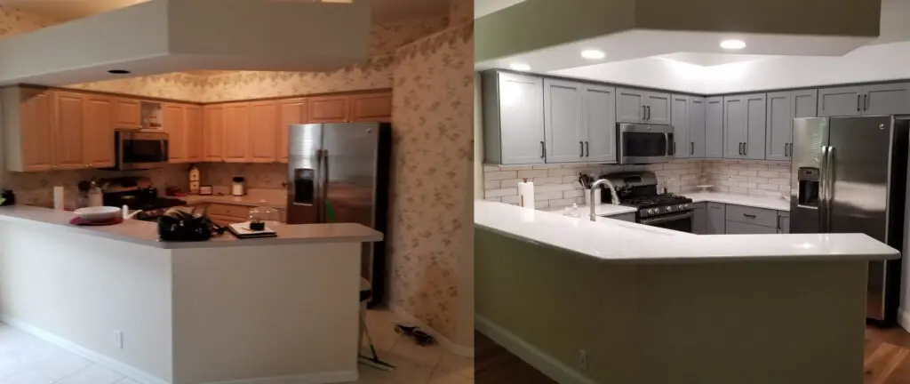 Remodeling a kitchen within the same footprint means a moderate kitchen budget as shown in this before and after completed kitchen project