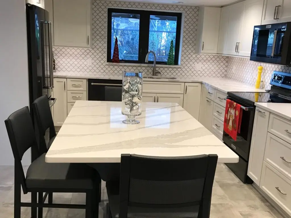 Budgeting a kitchen remodel can be based on a percentage of your homes value as in this recently remodeled kitchen.