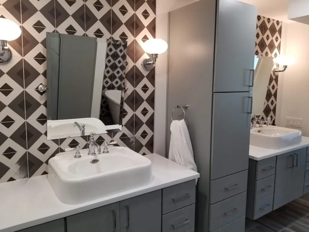 Luxurious bathroom design featuring a freestanding tub and walk-in shower in Sarasota