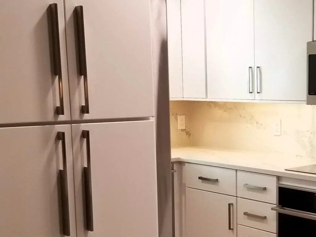 Contemporary brushed nickel kitchen cabinet pulls
