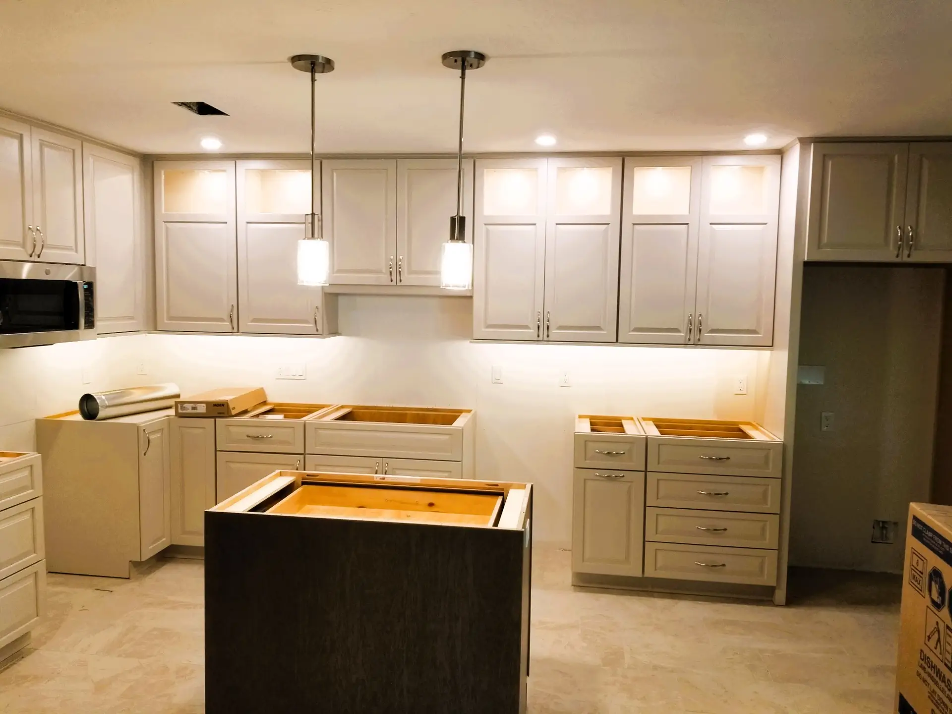 A kitchen remodel in progress