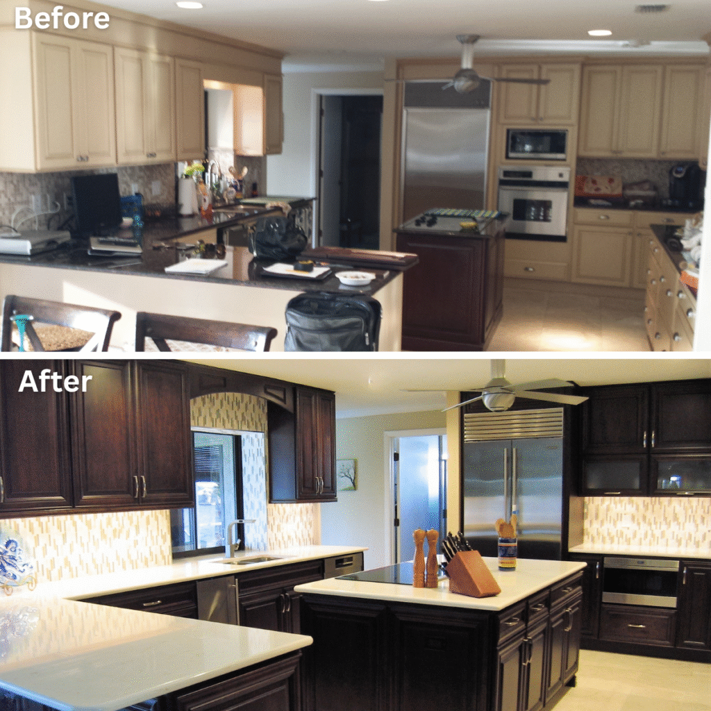 Before and after kitchen renovation comparison