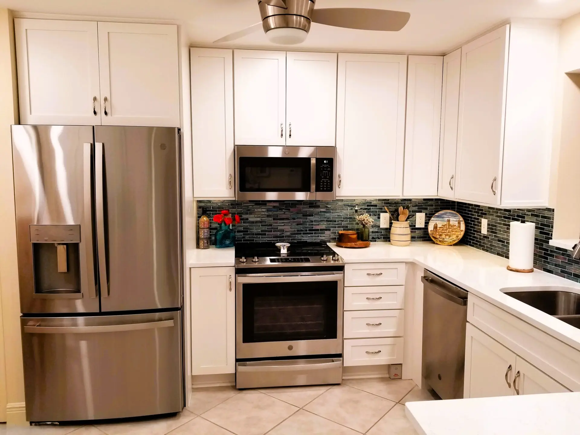 New kitchen with improved storage and bright finishes