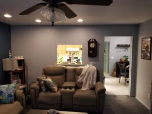 Before photo of the separate family room