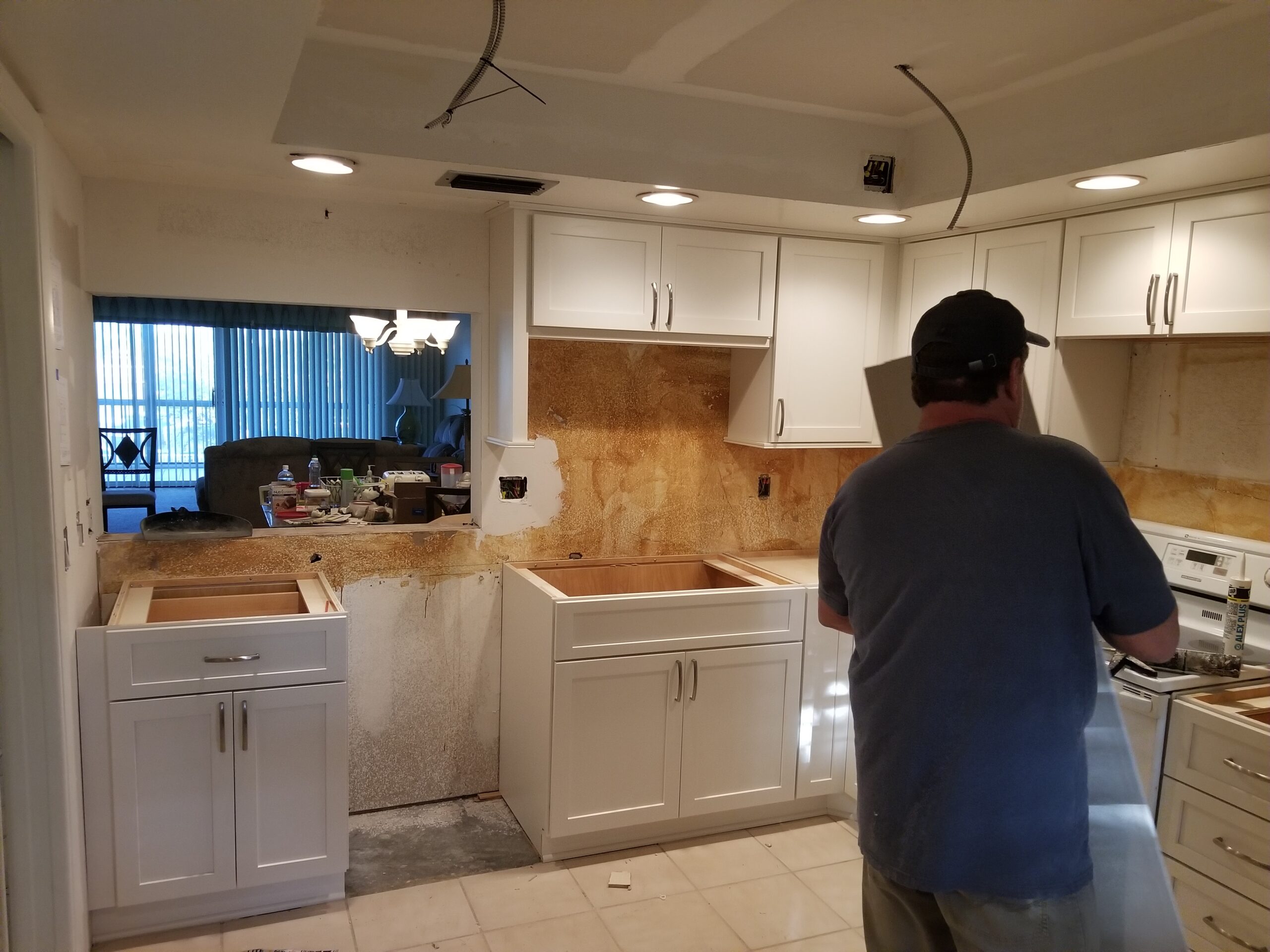 Professional kitchen installation underway